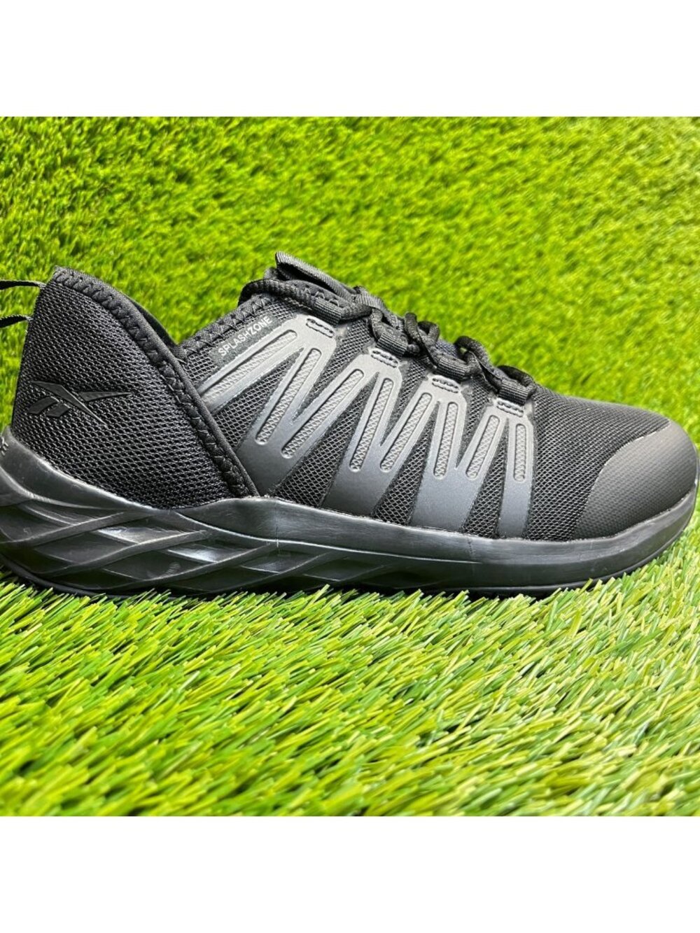 Reebok Astroride Womens Size 9D Mens 7 Triple Black Hard Toe Safety Work Shoes